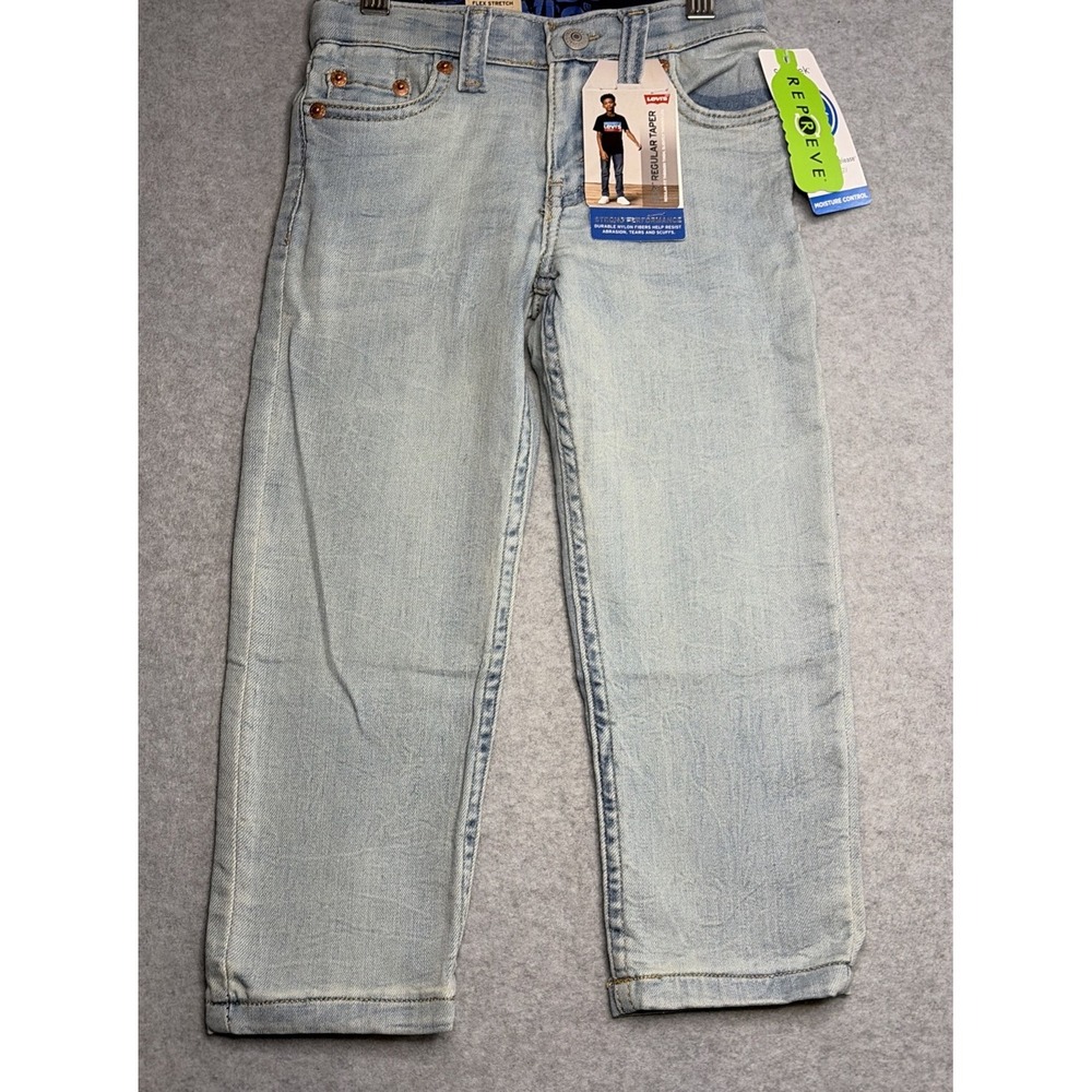 Levi's 502 Taper Fit Boys Jeans 4T Light Wash Performance Denim Adjustable